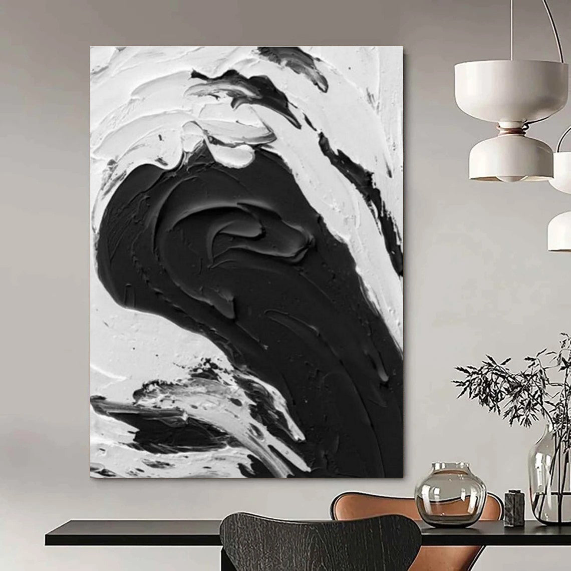 Hand-Painted Abstract Wall Tapestry for Bedroom Canopy & Office Partition DLZ2379