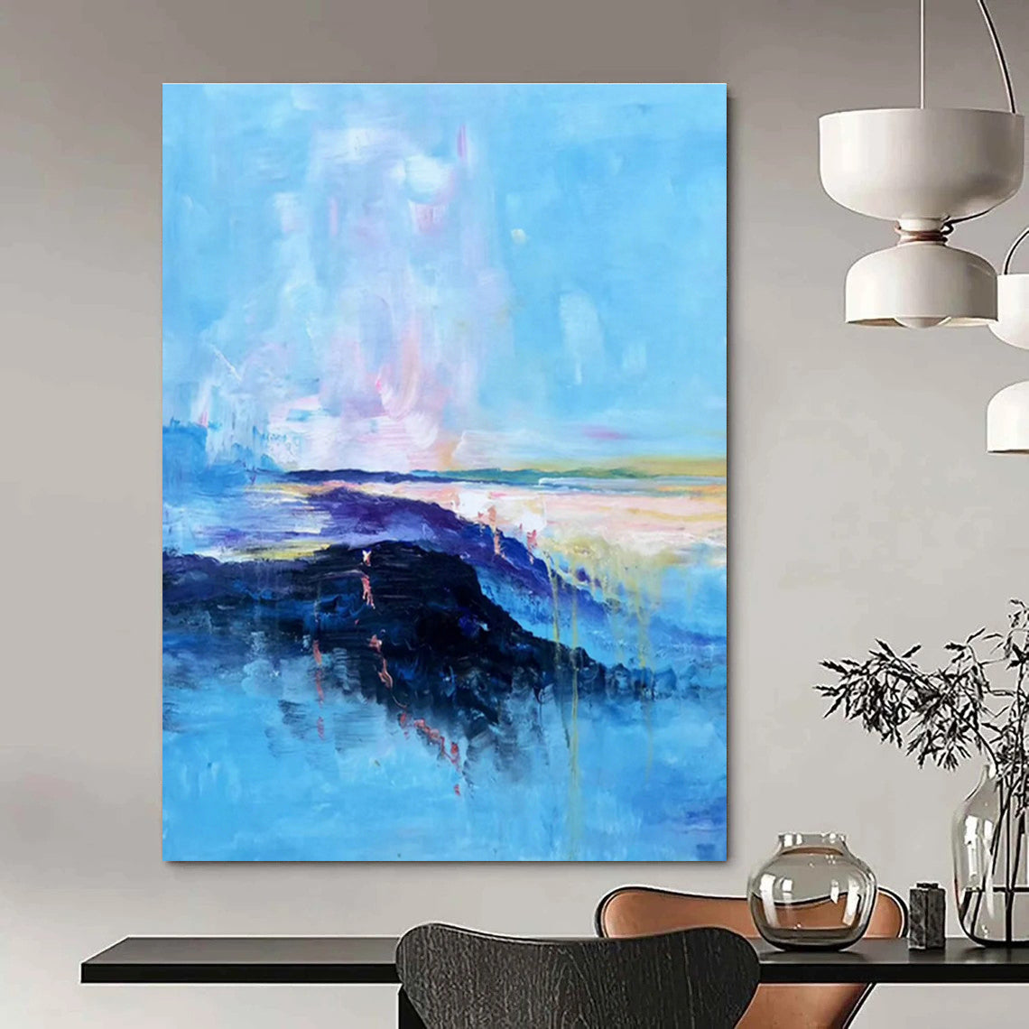 Ultra - Extended - Plus, Voice - Command - Driven Custom Abstract Paintings for Living Room Convenience DLZ0505