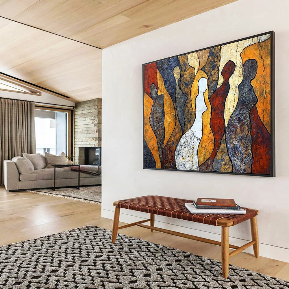 Figure - Silhouette Abstract Painting with Earthy Tones DYP112