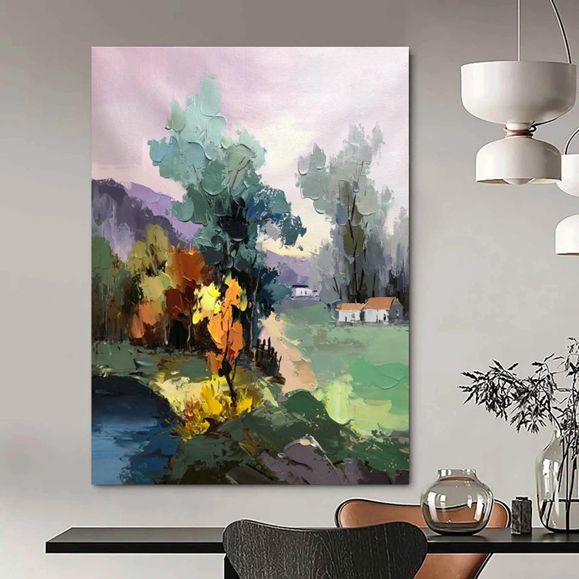 Large Handmade Abstract Canvas for Cottage Living Room & Bedroom DLZ1296