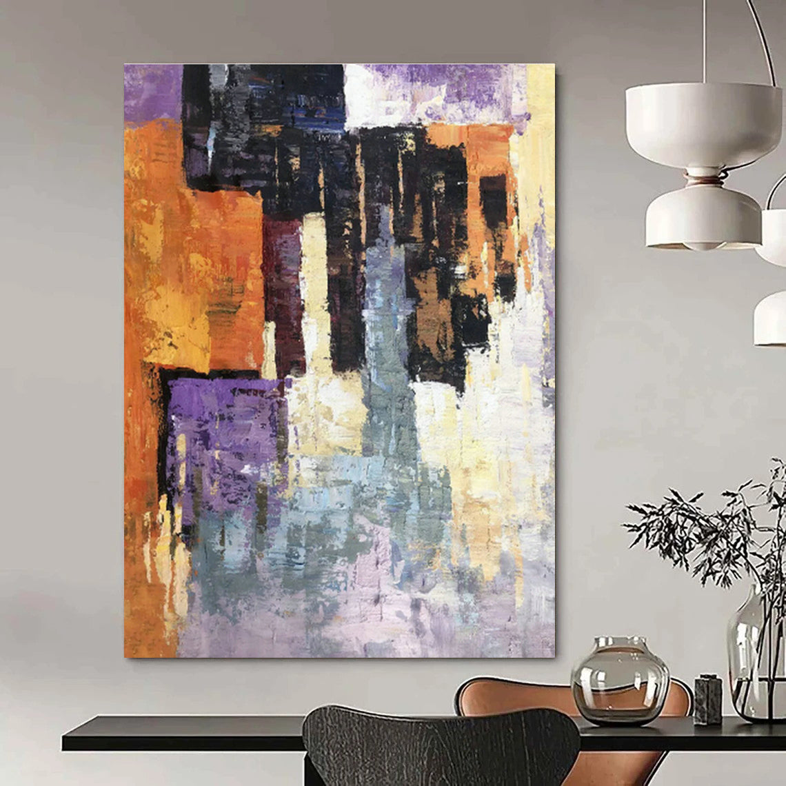 Handcrafted Extra - Large Abstract Painting for Cottage Living Room & Office DLZ1312