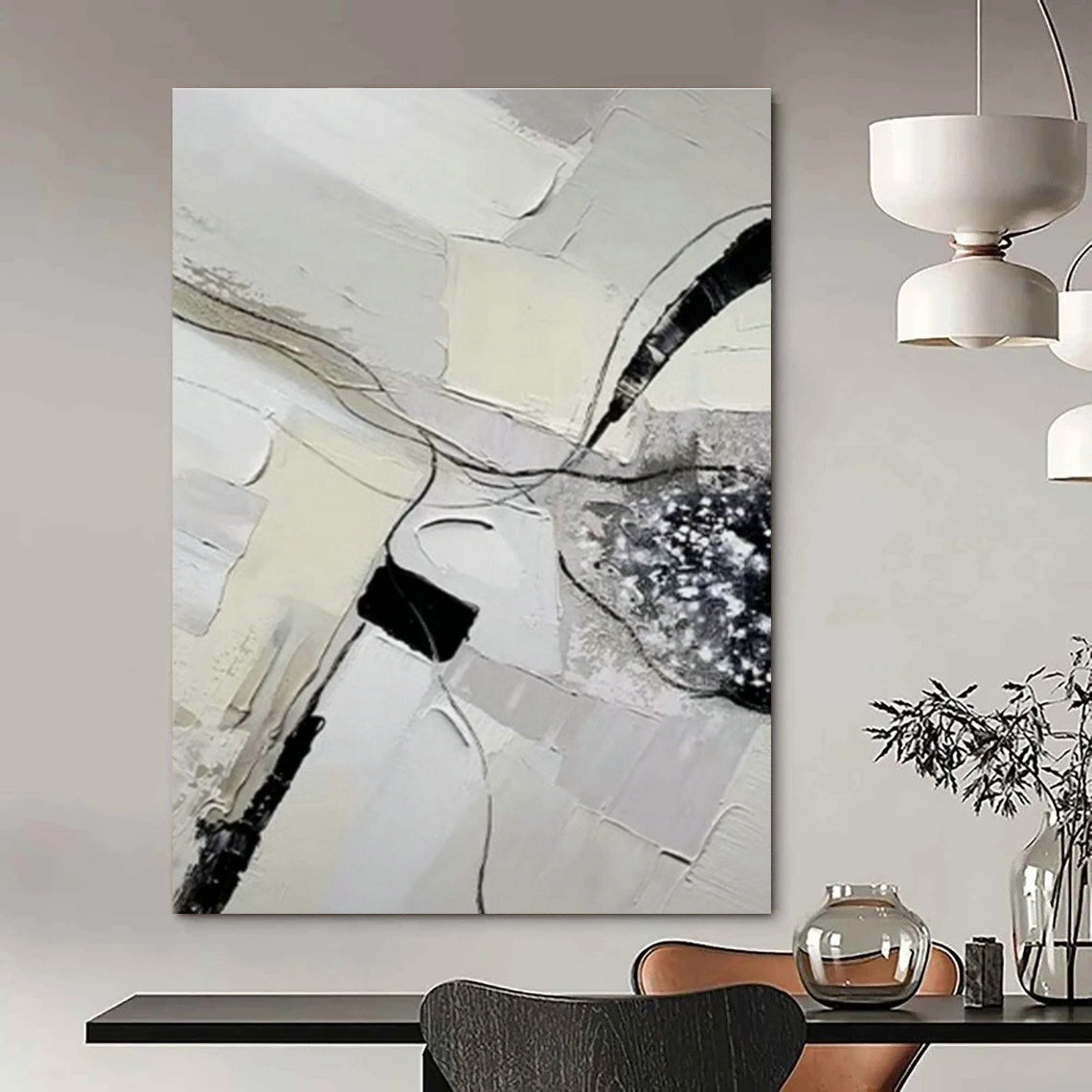 Hand-Crafted Oversized Abstract Painting for Bedroom & Cottage Living Room DLZ1179