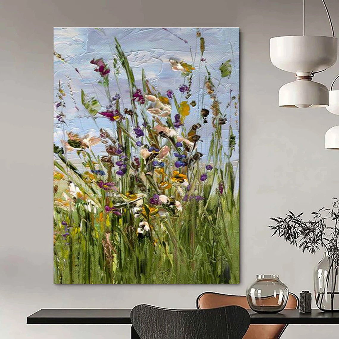 Hand-Painted Abstract Color Oil Painting, an Artistic Feast for Living Room and Entrance DLZ0954