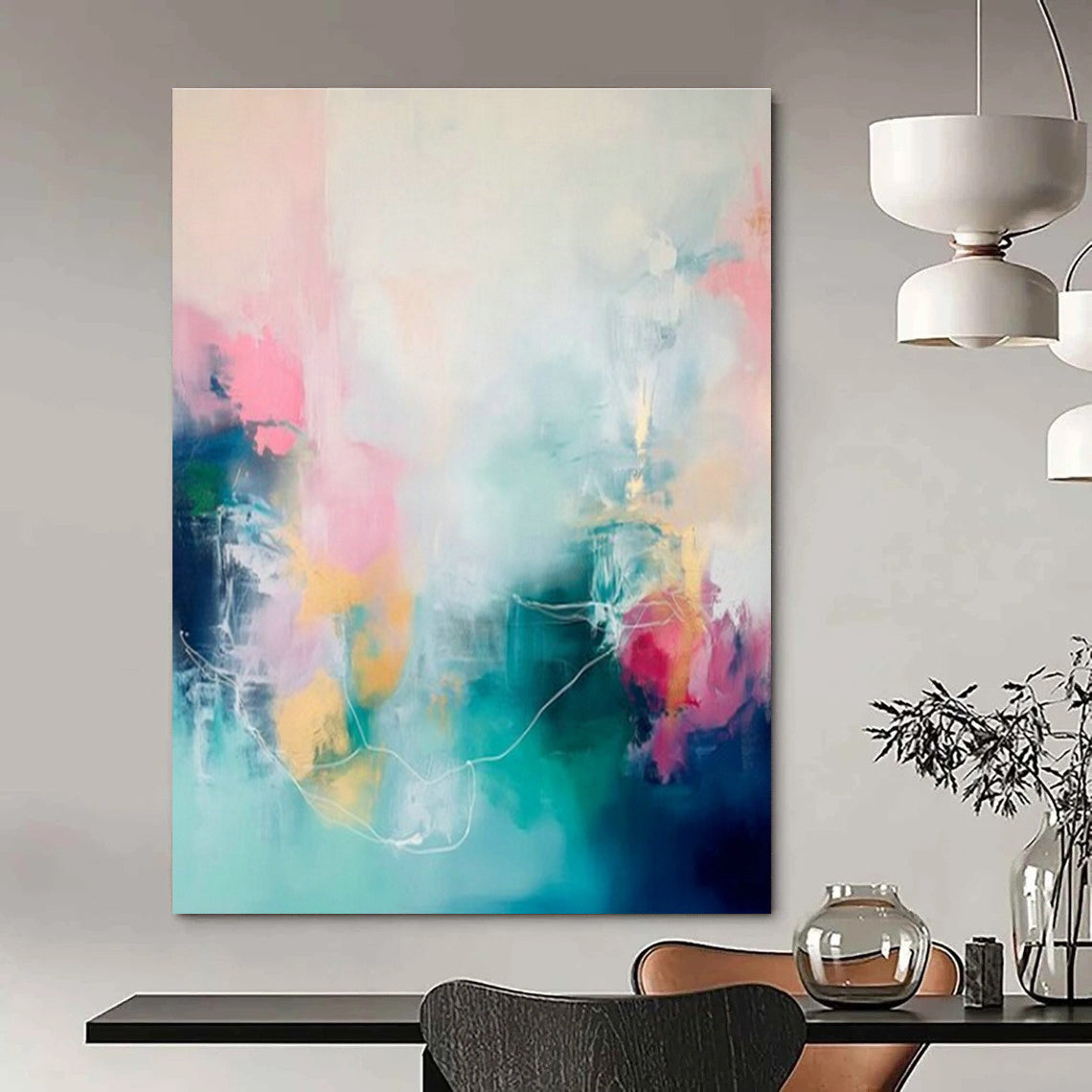 Humongous Custom-Sized Hand Painted Abstract Artwork for Entryway & Office DLZ2082