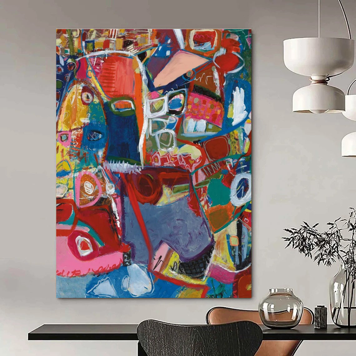 Colorful Abstract Portrait - like Collage Painting ADGE297