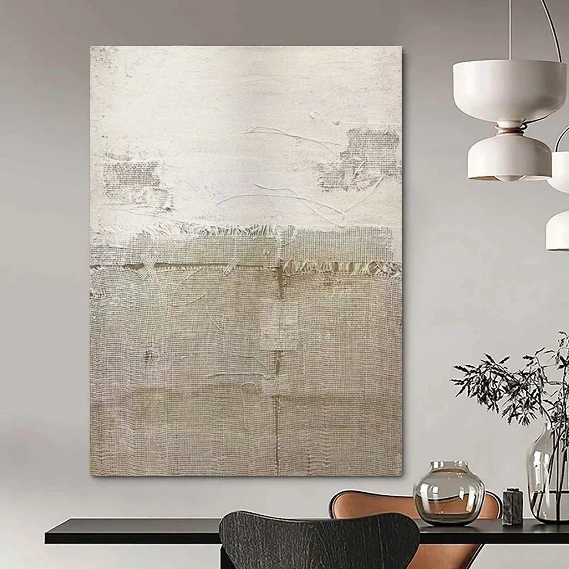 Oversized Custom Hand-Painted Abstract Art for Cottage Hallway Umbrella Stand Wall and Office Printer Station Wall DLZ1860