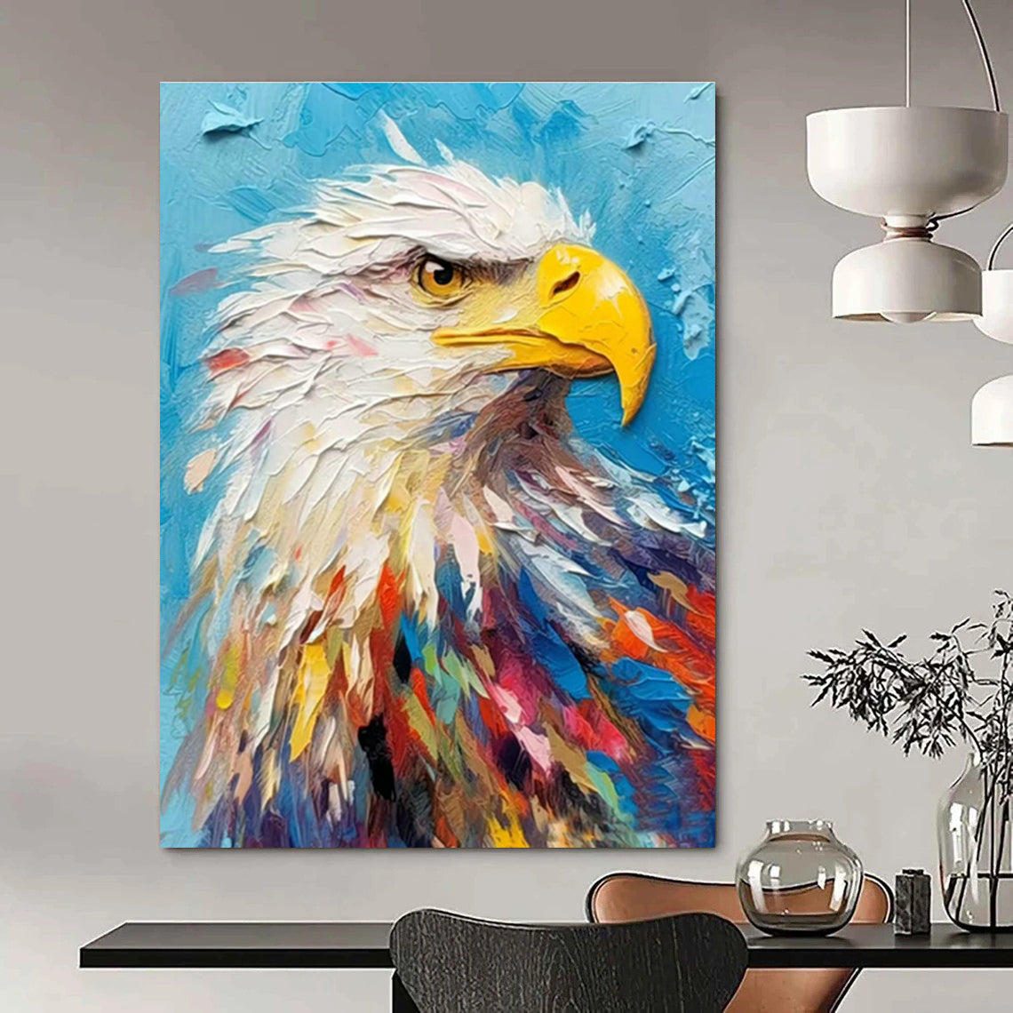 Gargantuan Bespoke Hand - Painted Abstract Canvas for Office & Living Room DLZ1067