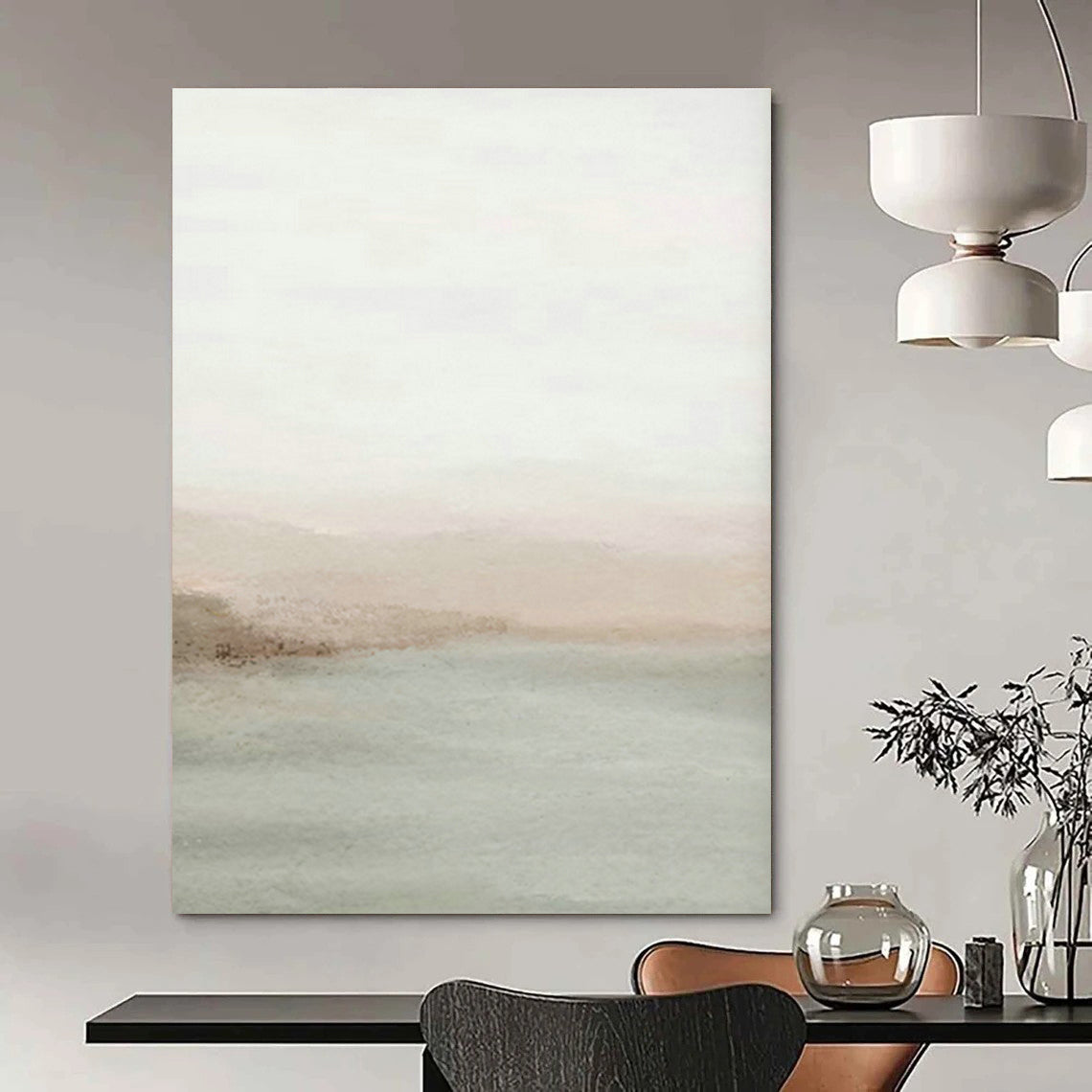 Vast Custom Abstract Canvases for Hallway Vaulted Ceilings & Cottage Living Room Bay Windows DLZ0726