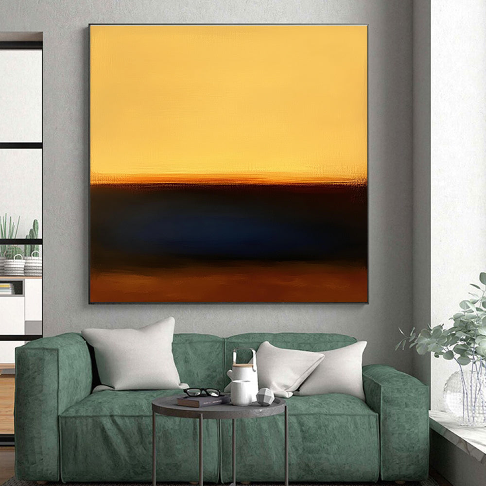 Yellow and Orange Abstract Painting with Calm Simplicity GER543