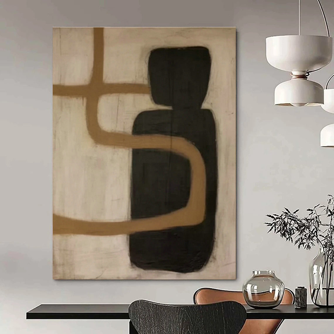 Abstract Hand - Painted Canvases for Living Room Coffee Table Trays & Dining Room Side Chair Accents DLZ0849