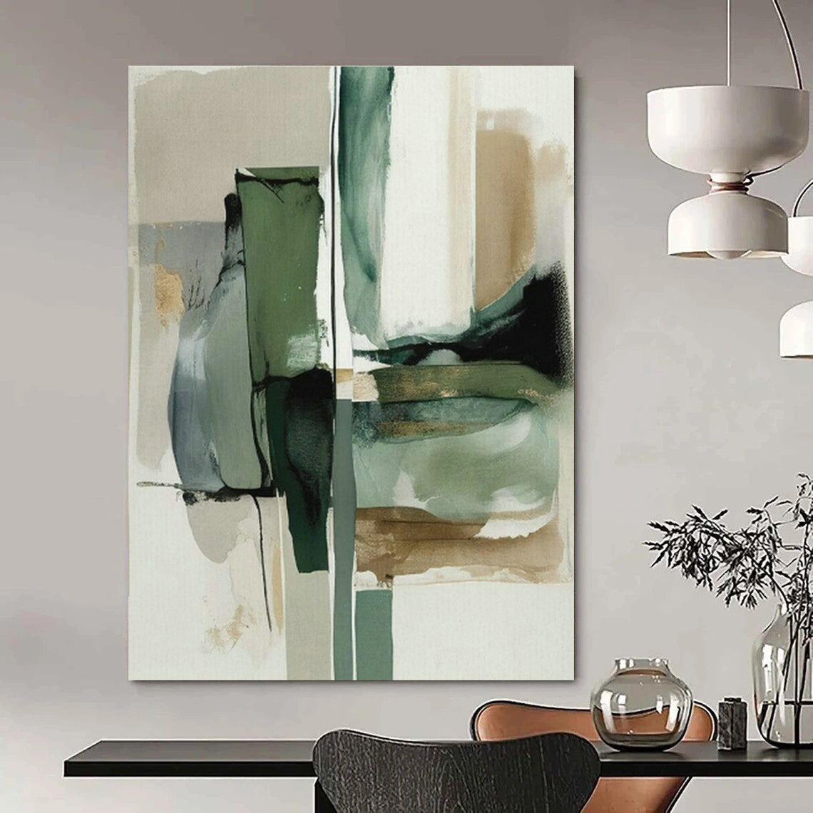 Customizable Handmade Abstract Canvas for Cottage Hallway and Cottage Bedroom DLZ1638