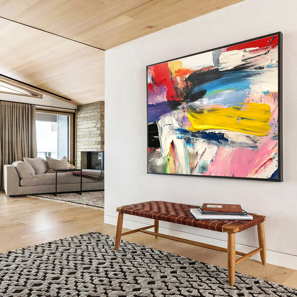 Red Yellow Purple - Colorful Stroke Abstract Painting DYP029