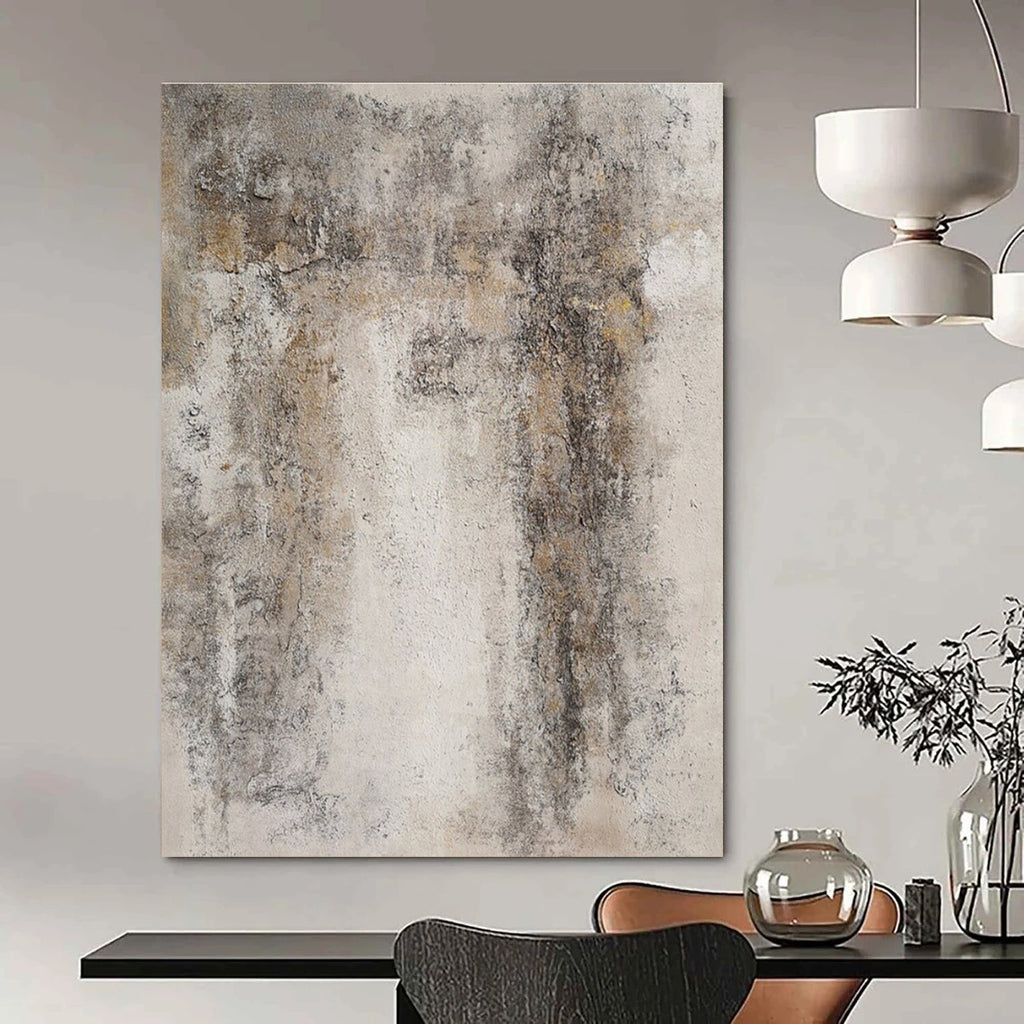 Gray and Brown Textured Abstract Painting ADGE346