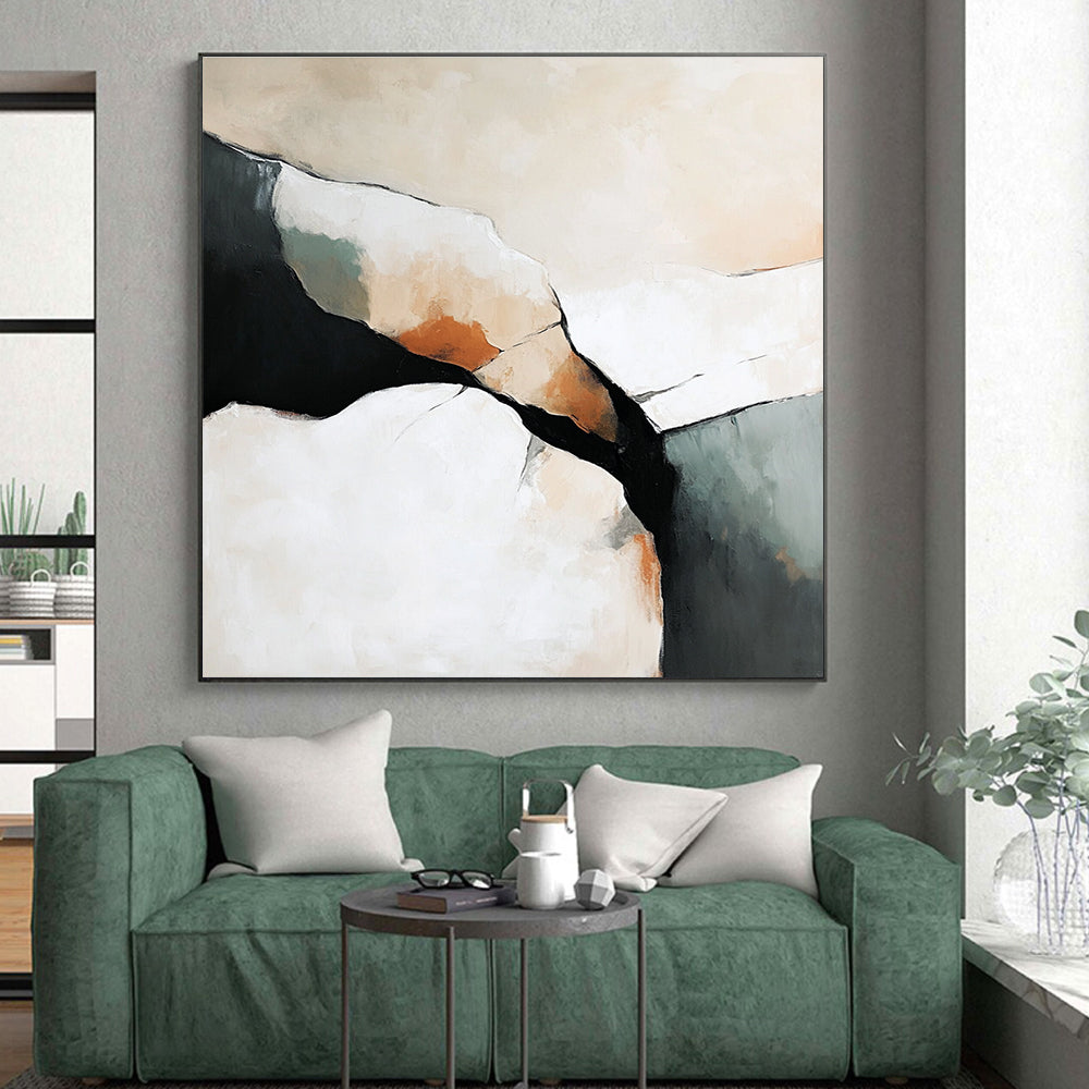 Neutral Tones Abstract Painting with Subtle Shapes GER441