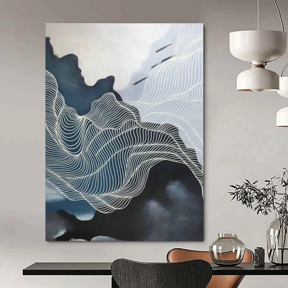 Custom - Designed Hand - Painted Abstract Art for Dining Room & Cottage Hallway DLZ0548