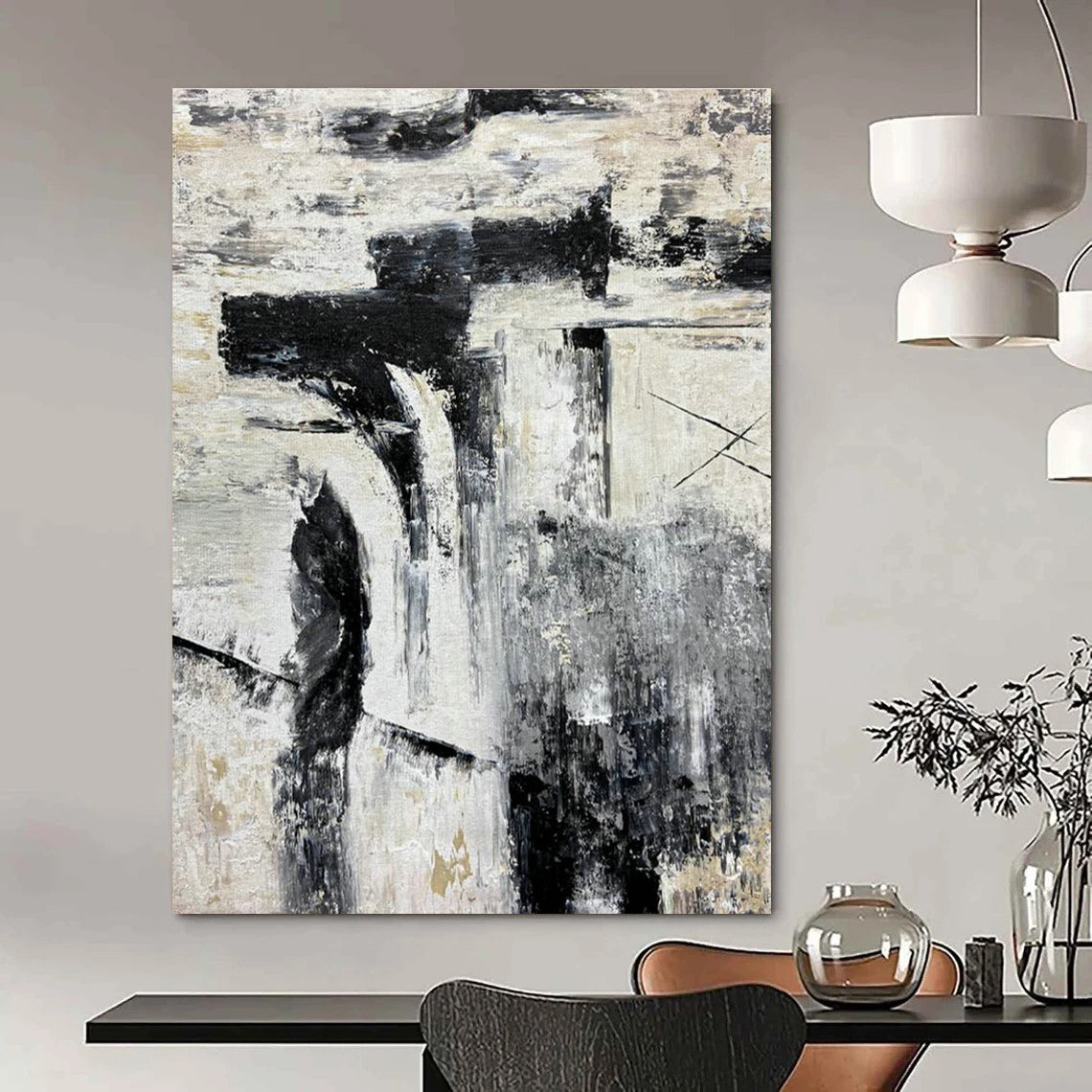 Handmade Abstract Art for Cottage Living Room Fireplace Surround & Hallway Archway DLZ2380