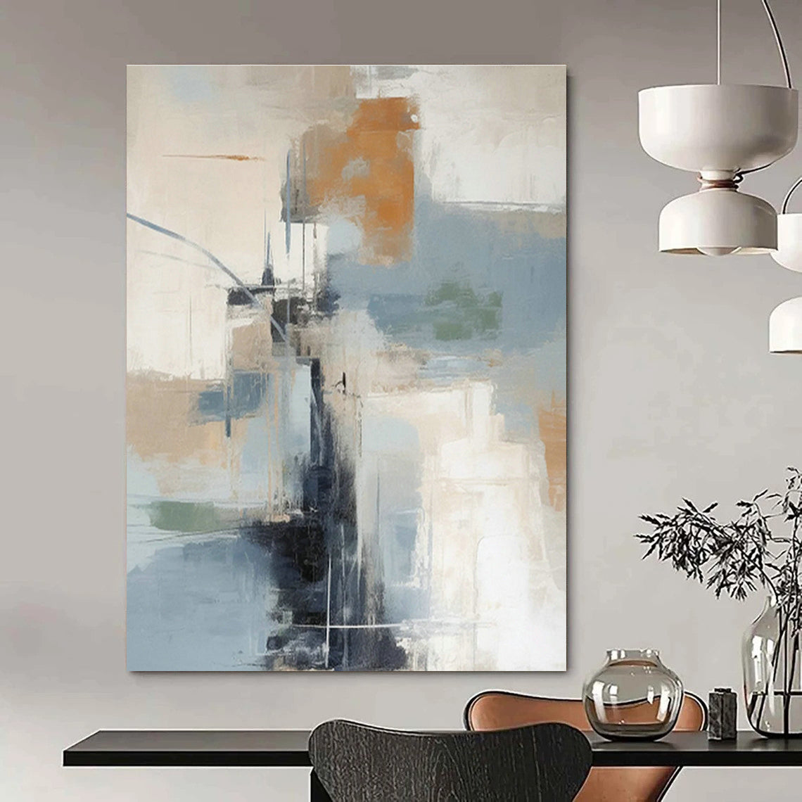 Vastly Extended Bespoke Abstract Canvas for Dining Room & Entryway DLZ1261
