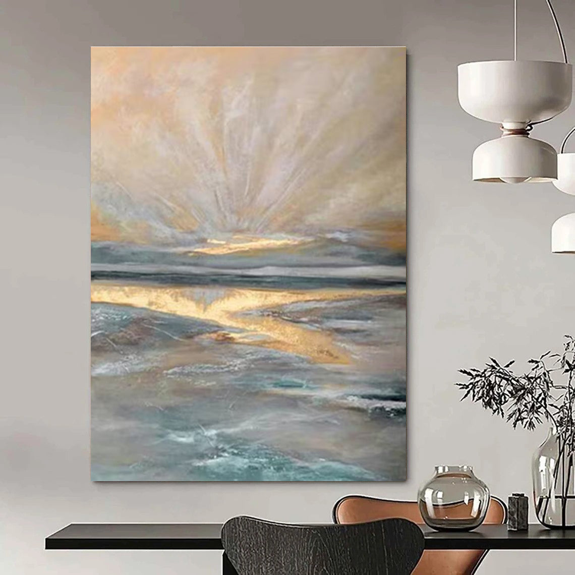 Light - filled Coastal Abstract Painting ADGE264