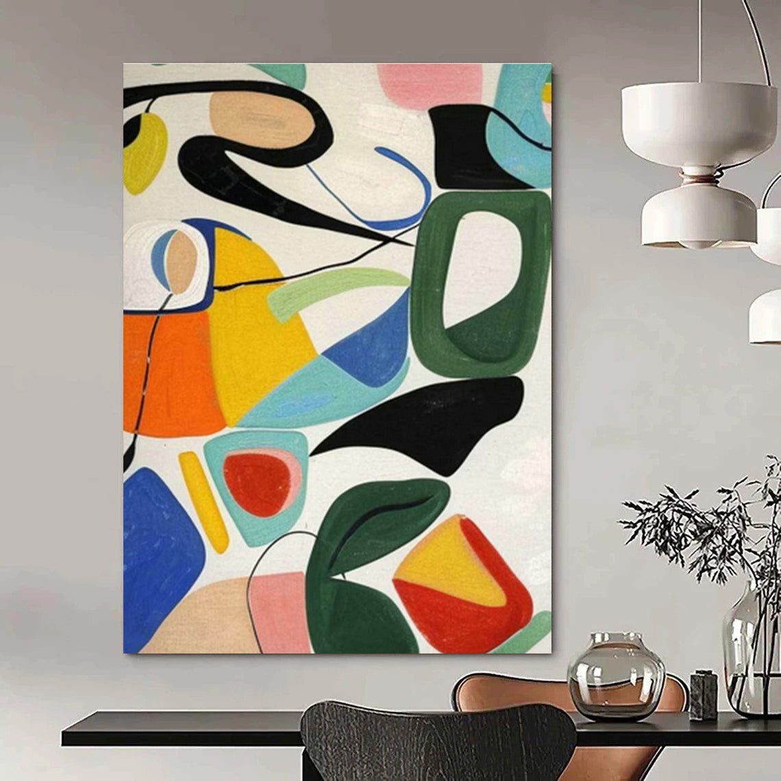 Hand-Painted Extra Large Abstract Painting for Living Room & Cottage Bedroom DLZ1193