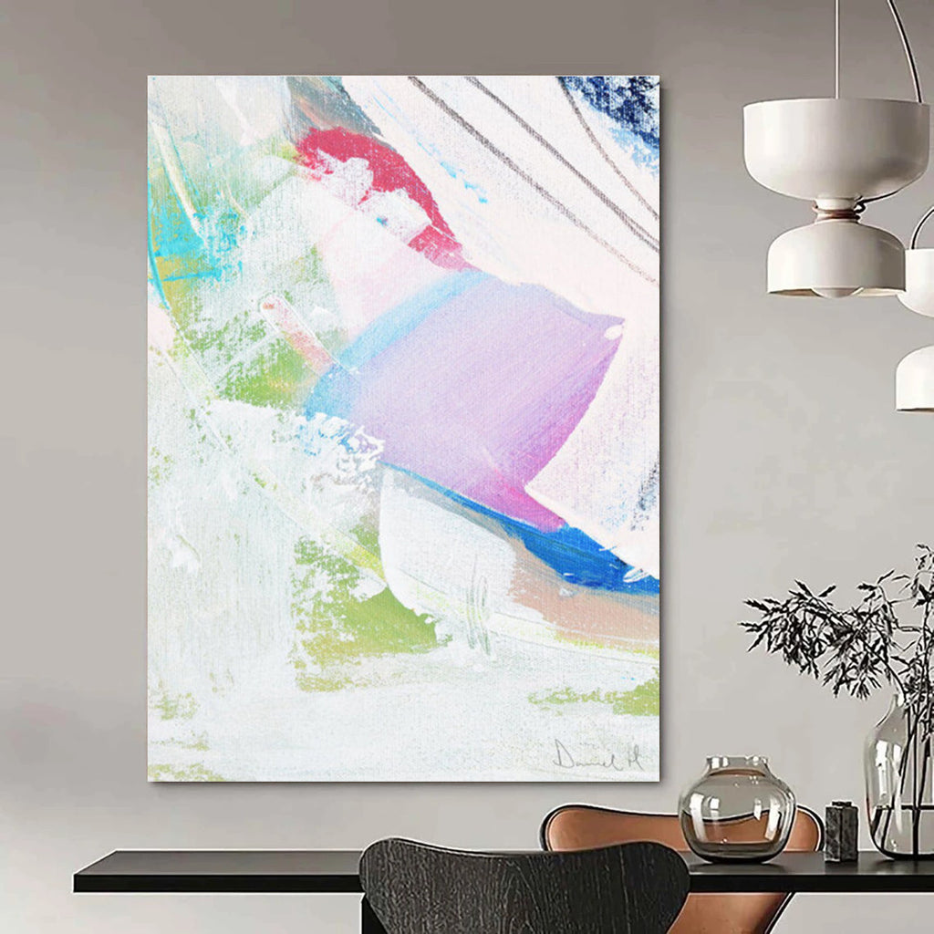 Colorful Abstract Swirls with Soft Background Painting ADGE149