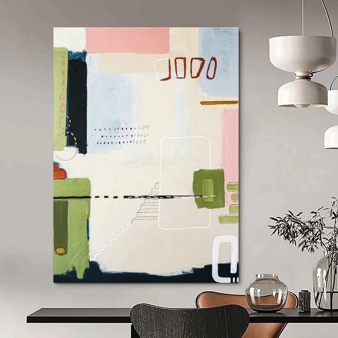 Immense Custom Abstract Wall Hanging for Bedroom & Office DLZ1116