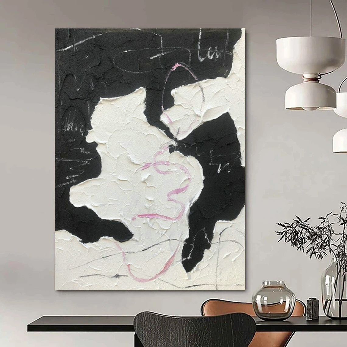 Custom Hand-Painted Abstract Wall Art for Cottage Bedroom & Dining Room DLZ1654