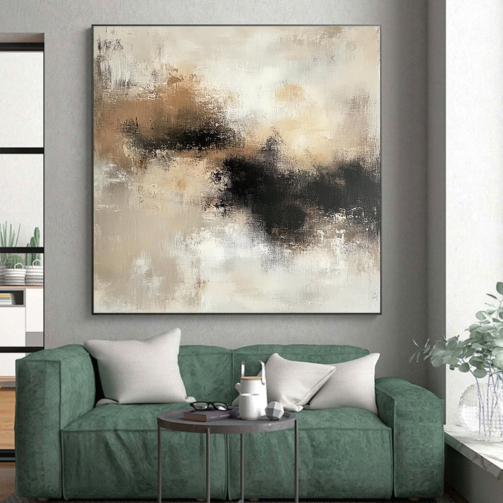 Soft Neutral Abstract Painting with Gentle Textures GER534