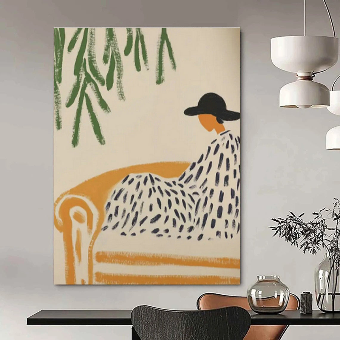 Grand - Scale Custom Abstract Canvases for Living Room Home Bars & Office Break Room Refrigerators DLZ0703