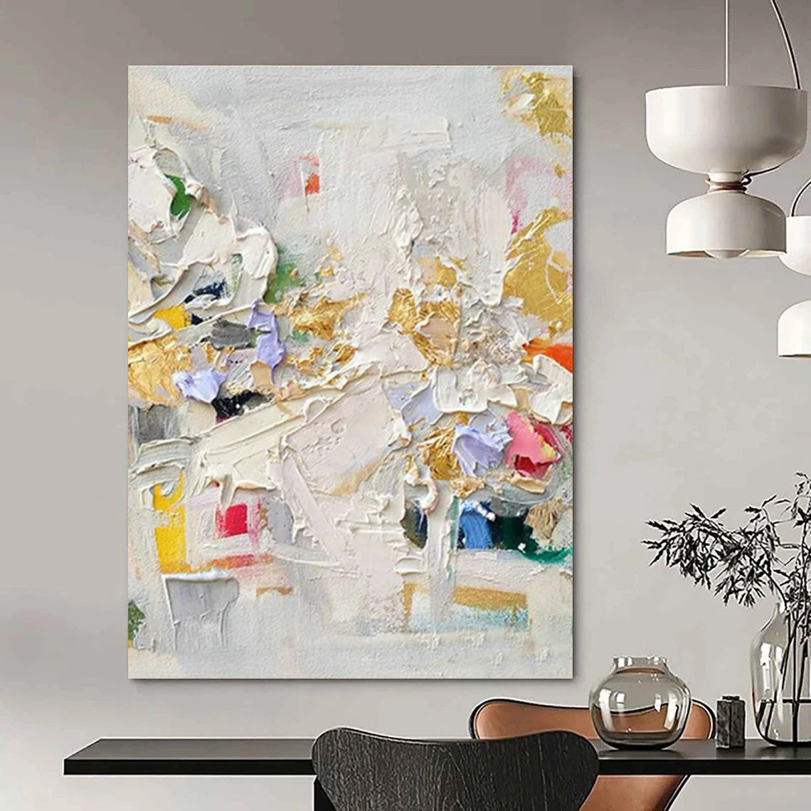 Handmade Abstract Wall Art for Office and Cottage Entryway DLZ1589