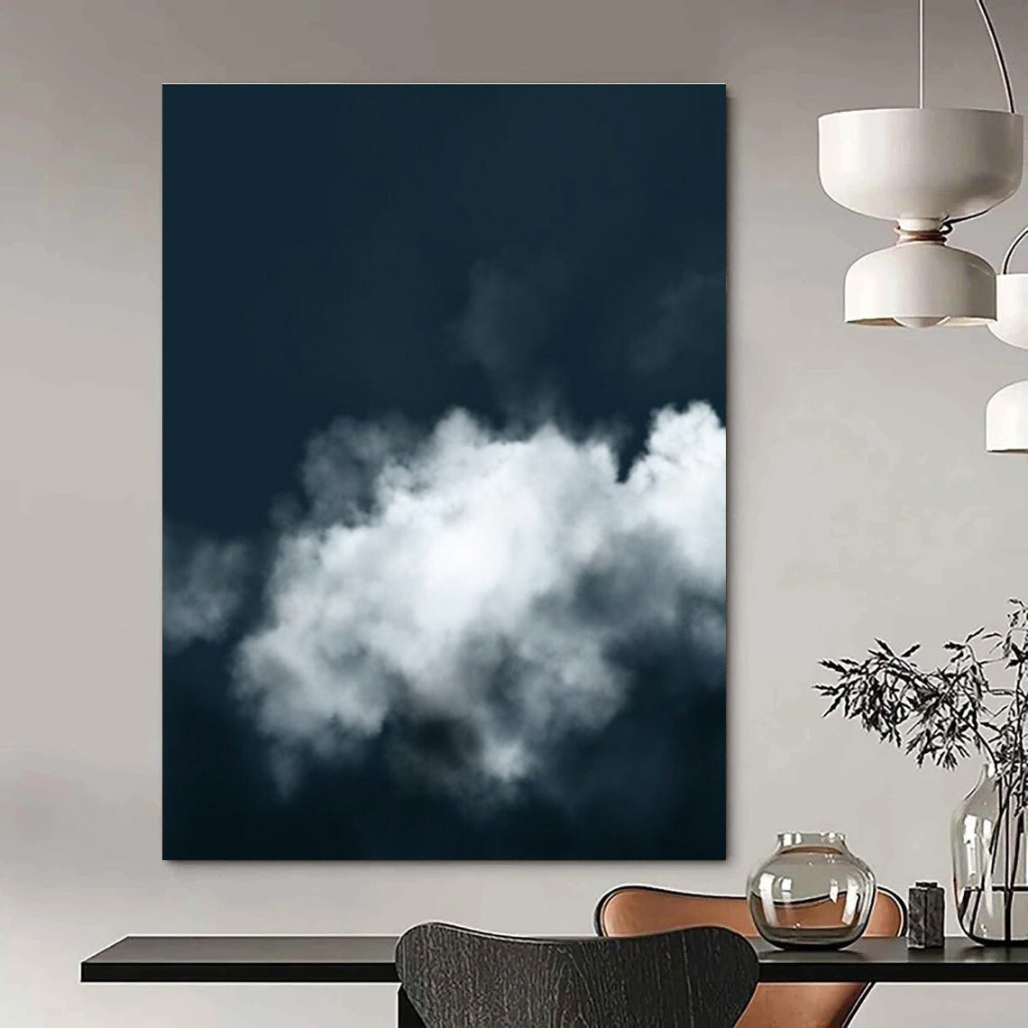 Dark Sky Clouds Abstract Painting ADGE233