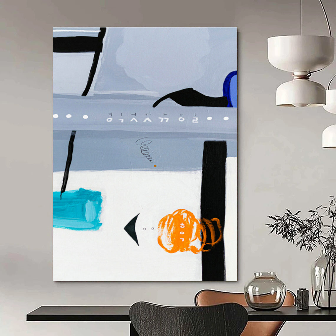 Colossal Custom - Painted Abstract Canvas for Bedroom & Office DLZ1106