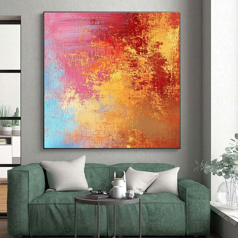 Warm Tone Abstract with Red Orange Pink and Blue GER332
