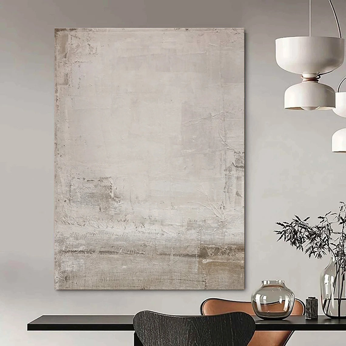 Gray - textured Minimalist Abstract Painting for Subtle Spaces ADGE055