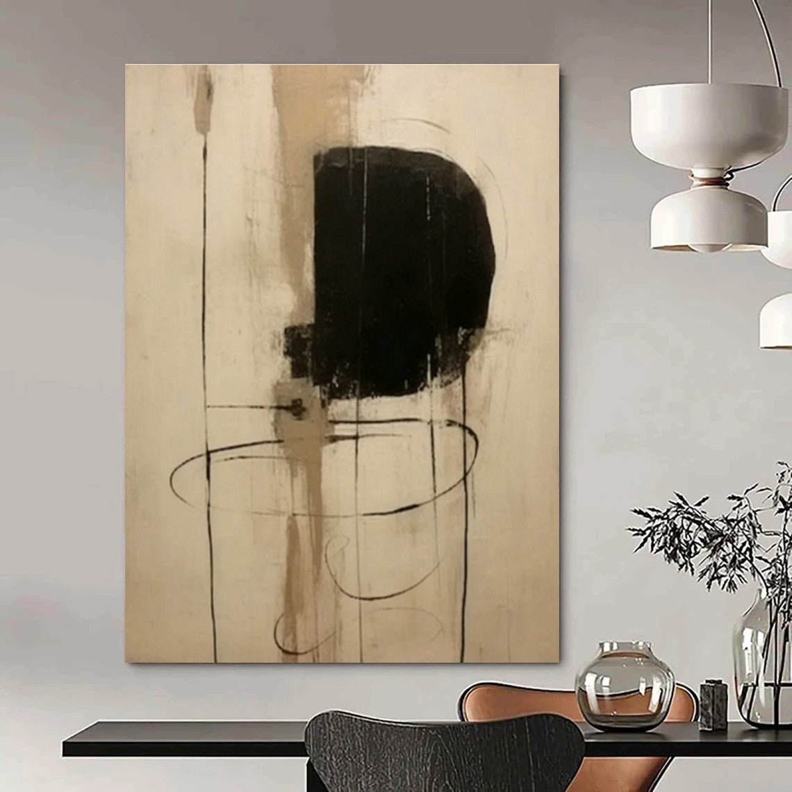 Custom Hand - Painted Abstracts for Office Mail Rooms & Cottage Living Room Fire Pits DLZ0838