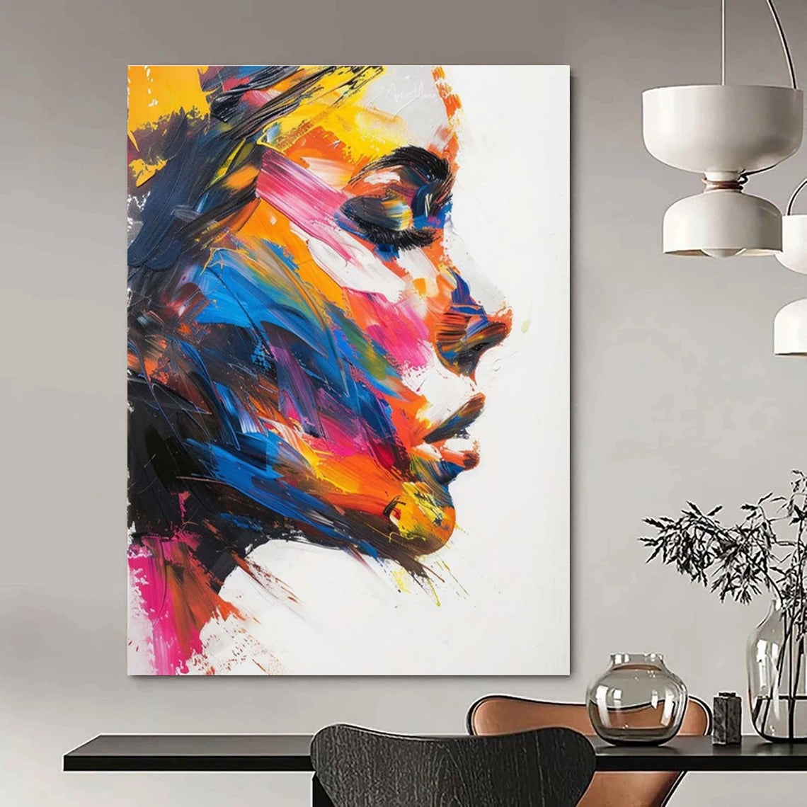 Colorful Abstract Portrait Painting ADGE089