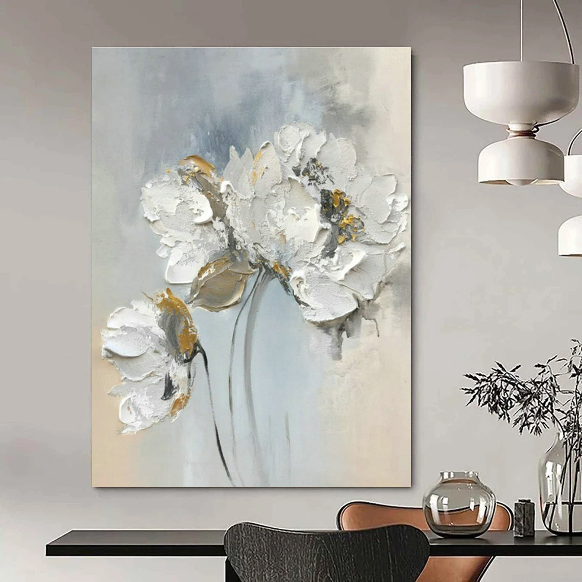 Customizable Handmade Abstract Canvas for Hallway and Cottage Dining Room DLZ1588