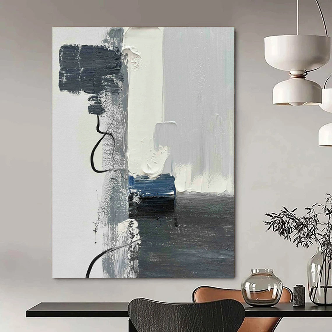 Custom Hand - Painted Abstract Art for Living Room Sectional Backs and Office Cubicle Dividers DLZ0800