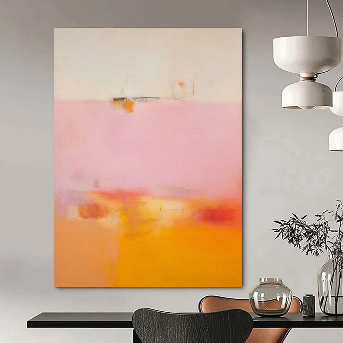 Large-Scale Bespoke Abstract Canvas for Dining Room & Entryway DLZ0999