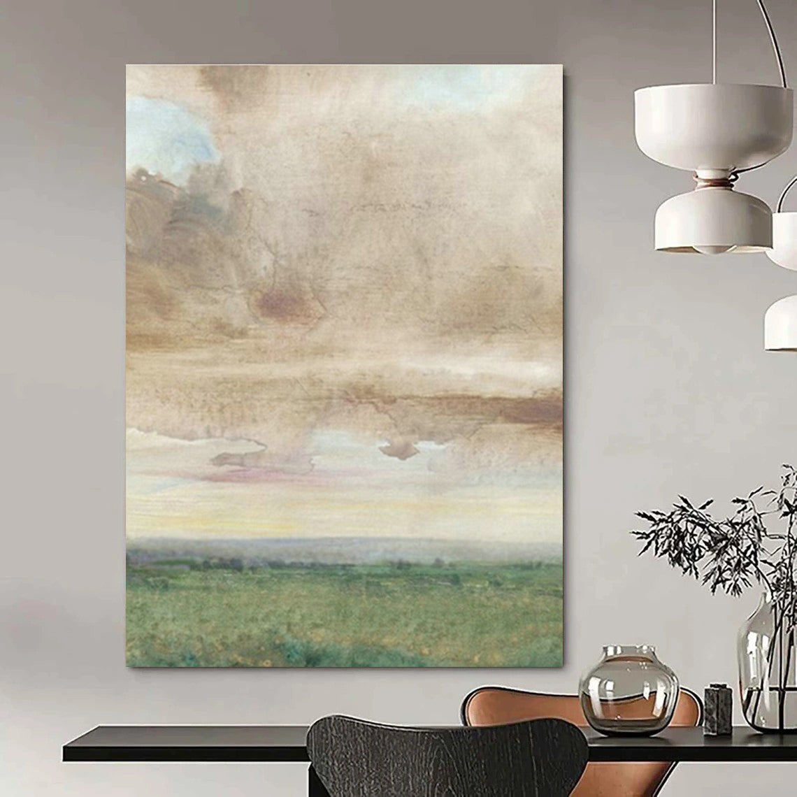 Large - Scale Hand - Painted Abstracts for Office Break Room Vending Machine Screens & Dining Room Buffet Table Leg Braces DLZ0927