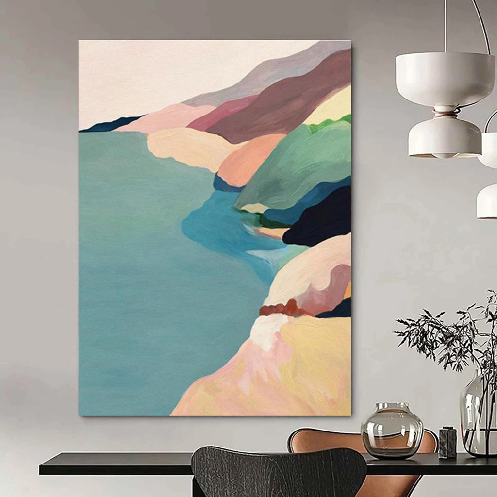 Oversized Custom - Created Handmade Abstract Painting for Bedroom and Entryway DLZ2156