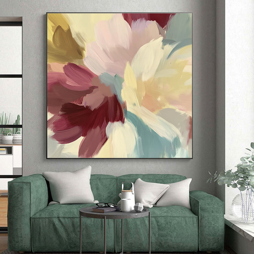 Pastel - colored Flower Abstract Painting with Soft Brushstrokes GER413