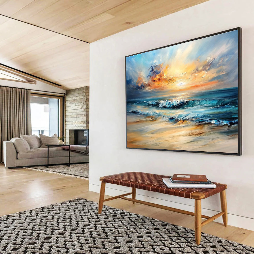 Sunset Beach Abstract - Realistic Impressionist Abstract Painting DYP007