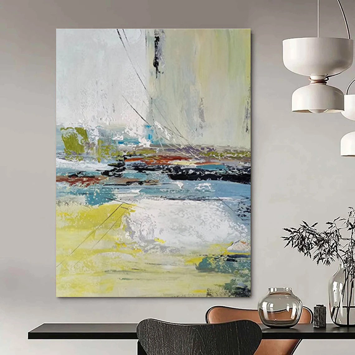 Colorful Splash - style Abstract Painting for Artistic Displays ADGE052