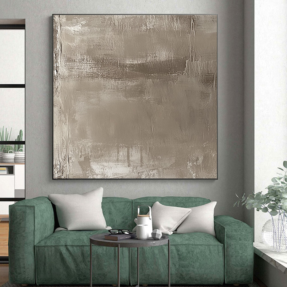 Beige Textured Abstract Painting with Earthy Tones GER103