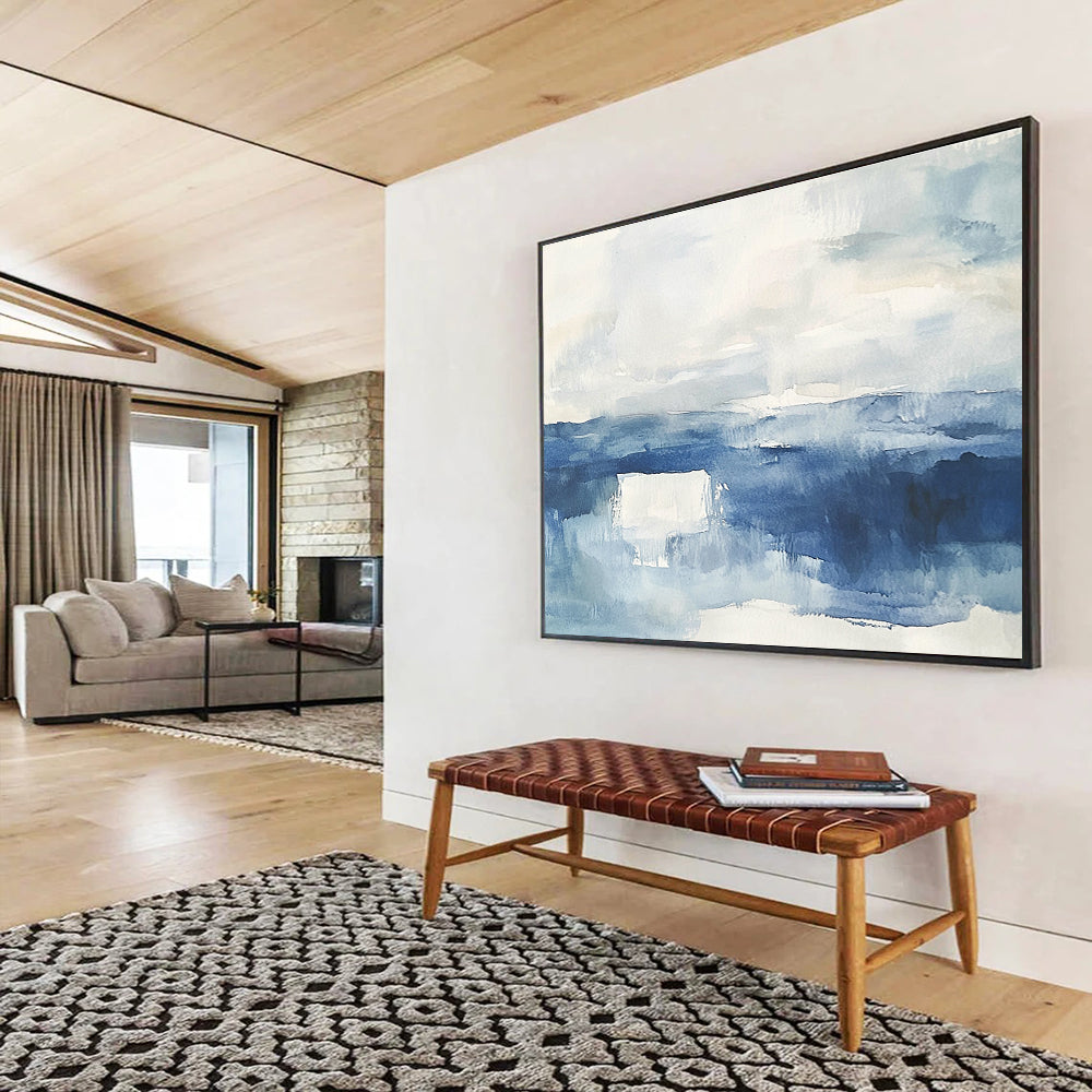 Blue Sea Abstract Painting in Watercolor Style DYP448