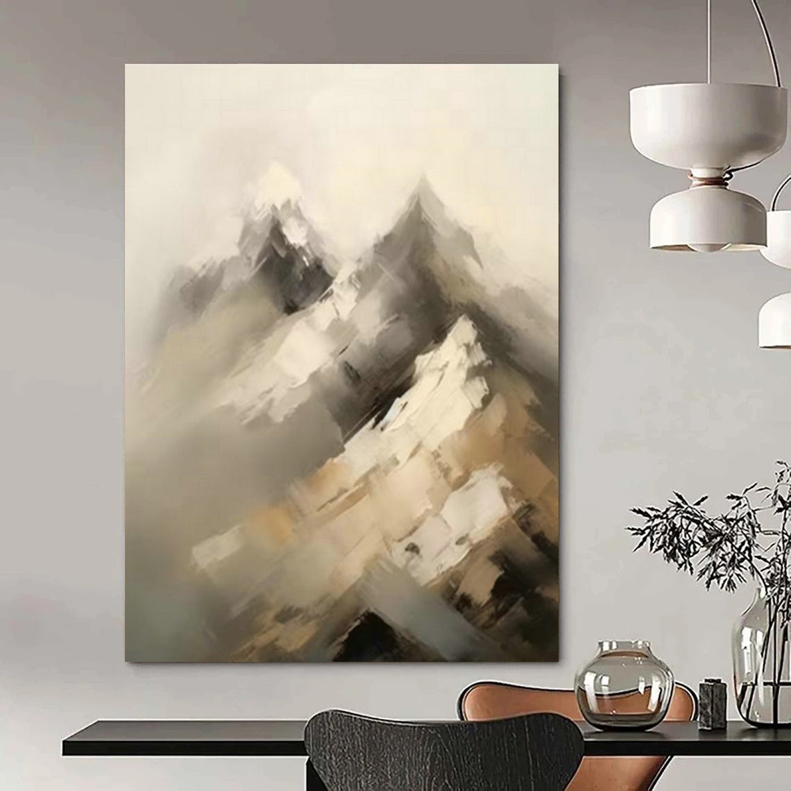 Hand - Painted Abstract Murals for Hallway Picture Ledge Displays & Entryway Doggy Corners DLZ0840