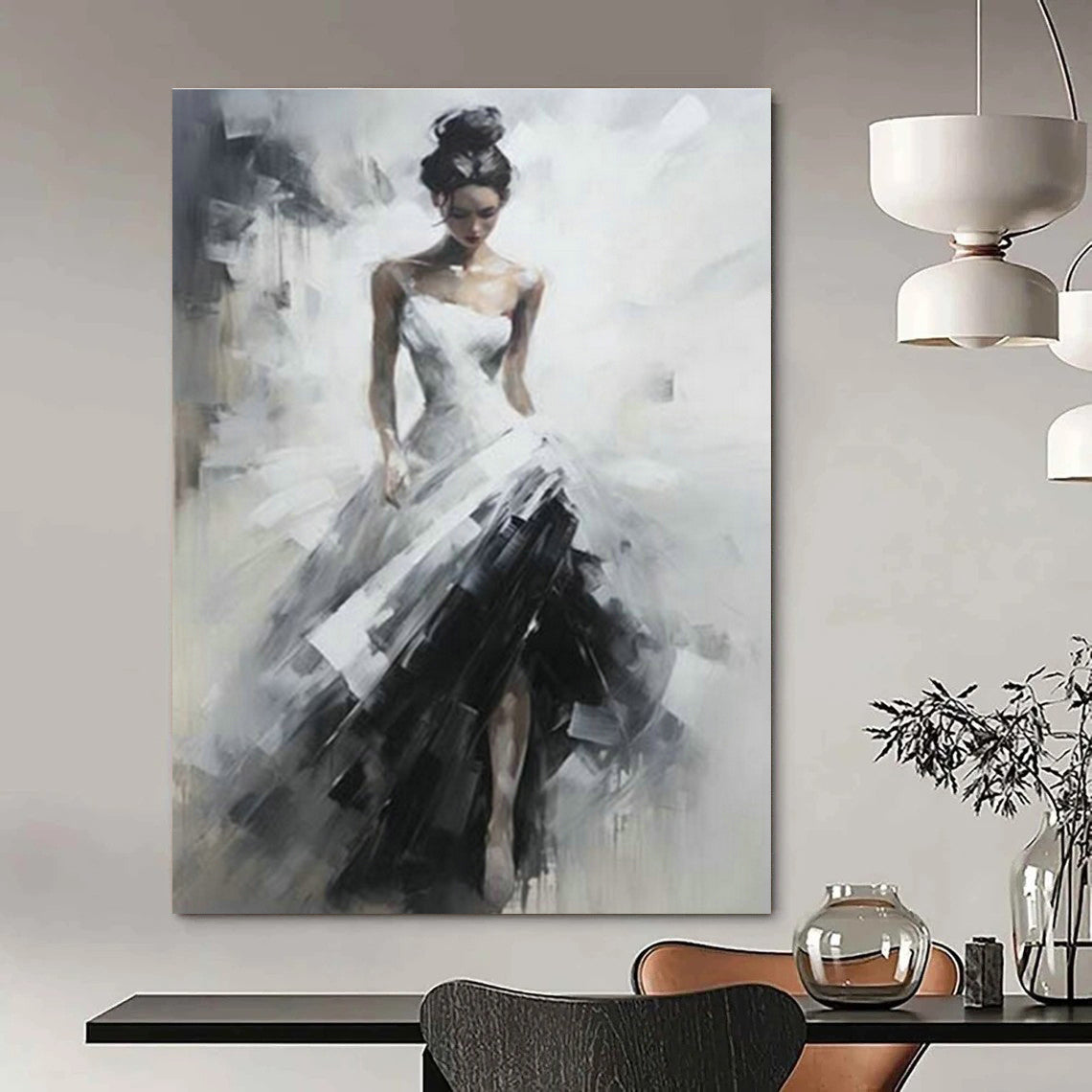 Large Hand-Painted Abstract Art for Entryway and Cottage Living Room DLZ1547