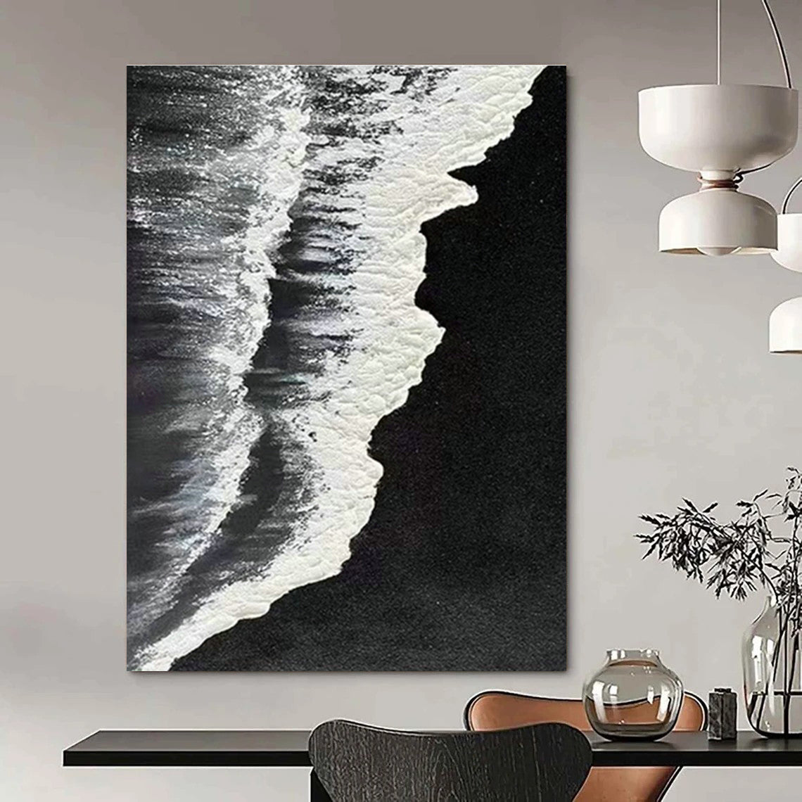 Handmade Abstract Color Mural, Creating a Romantic Atmosphere for Bedroom and Dining Room DLZ0969