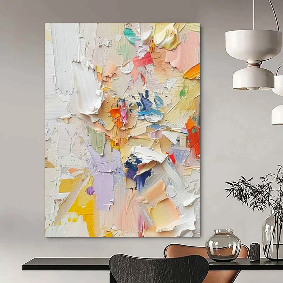 Customizable Oversized Hand-Painted Abstract Canvas for Living Room & Bedroom DLZ0978