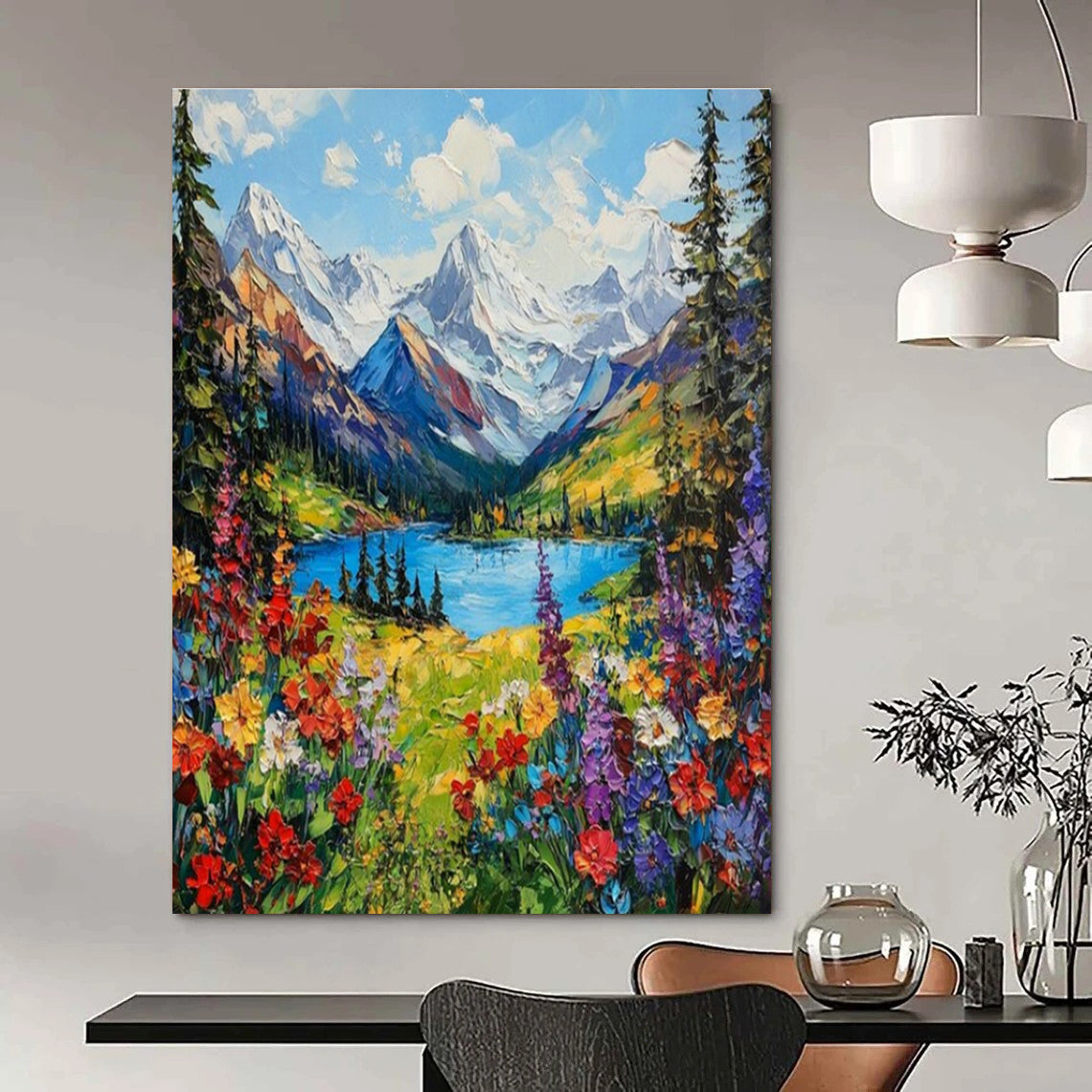 Handmade Abstract Wall Art for Cottage Dining Room & Living Room DLZ1659